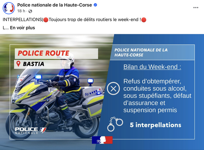 Bastia : Une opération de contrôles routiers conduit à 5 interpellations ce week-end Bastia : Une opération de contrôles routiers conduit à 5 interpellations ce week-end