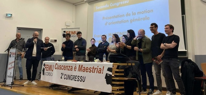 Le Congrès de Femu a Corsica, le 9 mars à Corte. Le Congrès de Femu a Corsica, le 9 mars à Corte.
