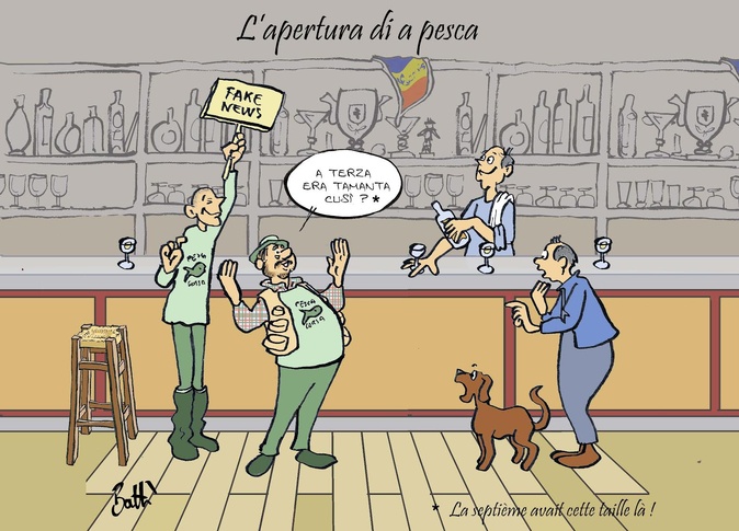 Le dessin de Battì : L'ouverture de la pêche à la truite Le dessin de Battì : L'ouverture de la pêche à la truite