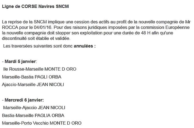 La SNCM devient CMM : L'exploitation interrompue pendant 48 heures La SNCM devient CMM : L'exploitation interrompue pendant 48 heures