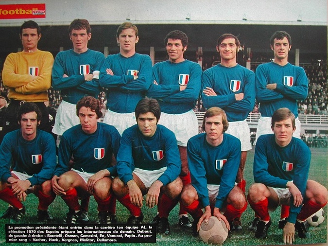 Albert Vannucci (debout 2e à partir de la droite) sous le maillot de l'équipe de France Espoirs Albert Vannucci (debout 2e à partir de la droite) sous le maillot de l'équipe de France Espoirs