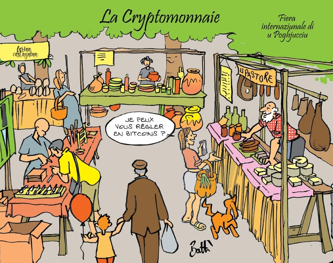 Le dessin de Battì : des bitcoins au Poghjucciu 