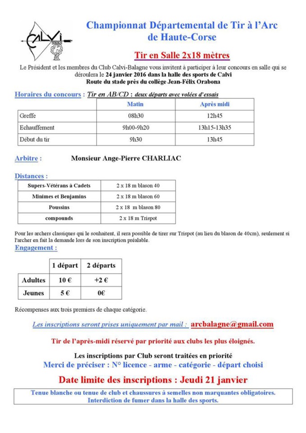 Calvi : Championnat départemental de tir à l'arc Dimanche Calvi : Championnat départemental de tir à l'arc Dimanche