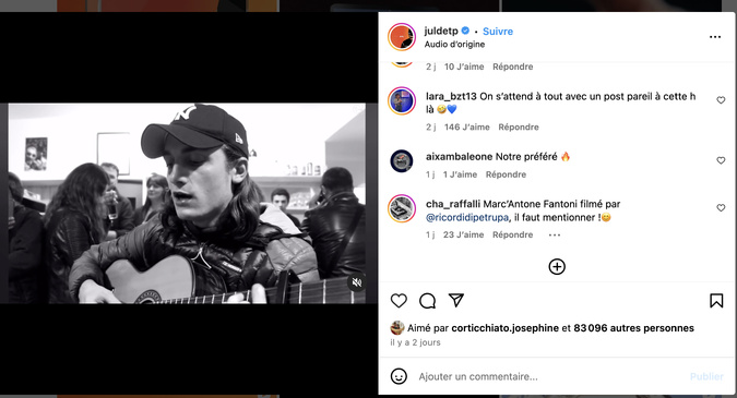 Jul : un clin d’œil à la Corse sur Instagram Jul : un clin d’œil à la Corse sur Instagram