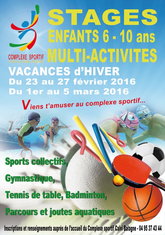 Les activités du complexe sportif Calvi-Balagne Les activités du complexe sportif Calvi-Balagne