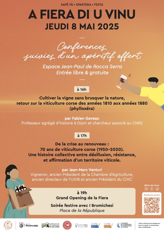 Fiera di u Vinu à Porto-Vecchio : deux conférences pour remonter le fil de l’histoire viticole corse Fiera di u Vinu à Porto-Vecchio : deux conférences pour remonter le fil de l’histoire viticole corse