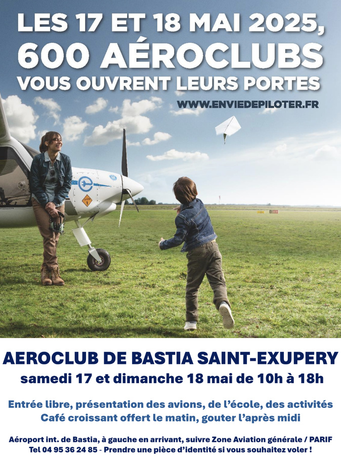 Bastia : deux jours pour découvrir l’aviation légère avec l’Aéroclub Saint-Exupéry Bastia : deux jours pour découvrir l’aviation légère avec l’Aéroclub Saint-Exupéry