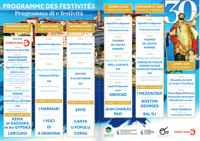 Ajaccio : la Saint-Erasme revient en force pour ses 30 ans Ajaccio : la Saint-Erasme revient en force pour ses 30 ans