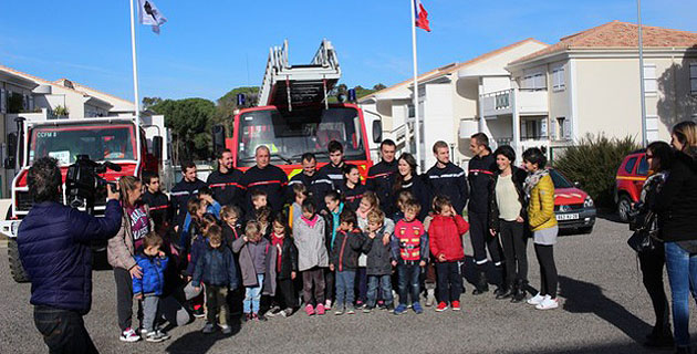 Les enfants du centre aéré à la découverte du Centre d'intervention et de secours de Calvi