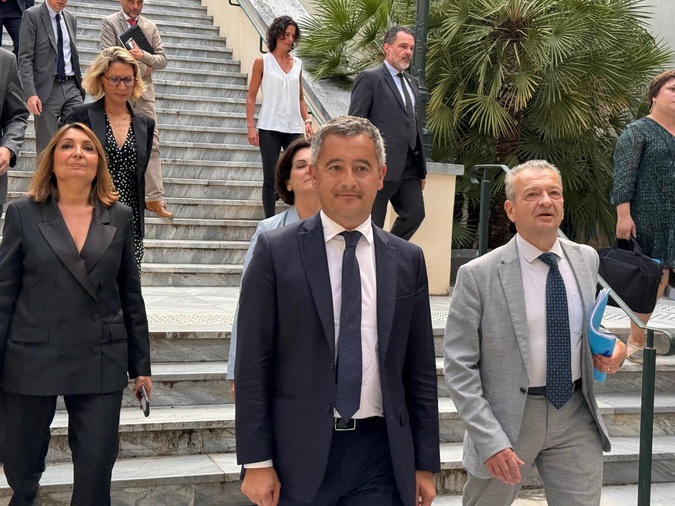 Gérald Darmanin au palais de Justice de Bastia Gérald Darmanin au palais de Justice de Bastia