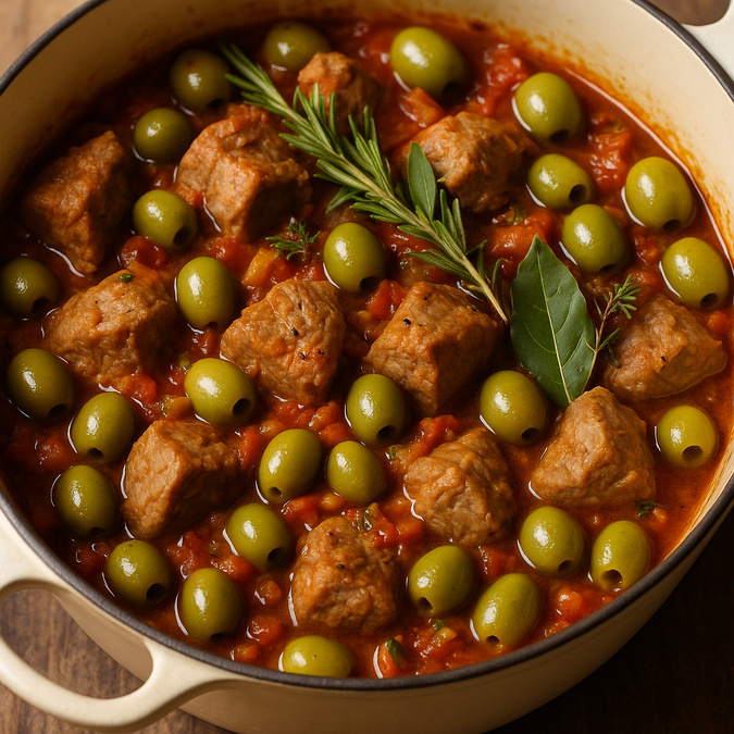 À table : Veau aux olives à la corse À table : Veau aux olives à la corse