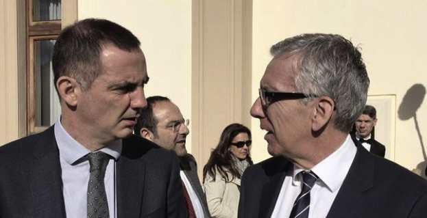 Gilles Simeoni, président du Conseil Exécutif de la Corse, et Francesco Pigliaru, président de la Région autonome de la Sardaigne.