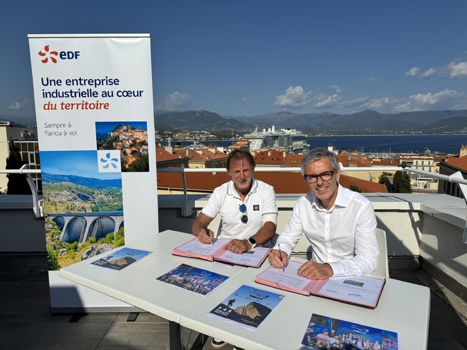 Patrice Rossi, Directeur régional adjoint EDF Corse, et Jean-Eric Lanoir, Président de l'association Restonica Trail