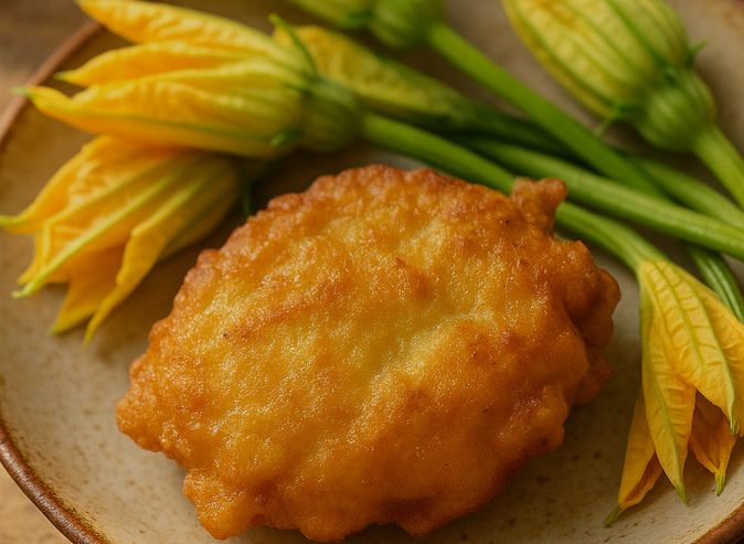 À table - Beignets de fleurs de courgette À table - Beignets de fleurs de courgette