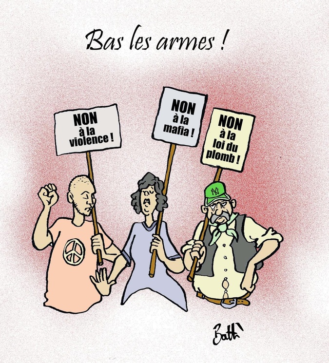 Le dessin de Battì : bas les armes Le dessin de Battì : bas les armes