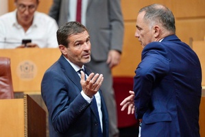 Jean-Martin Mondoloni et Gilles Simeoni. Crédit photo Paule Santoni. Jean-Martin Mondoloni et Gilles Simeoni. Crédit photo Paule Santoni.