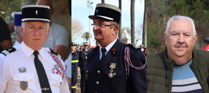 Jean Canu,le lieutenant-colonel Thierry Nutti et Jean-Pierre Mazzi de gauche à droite (Doc CNI)