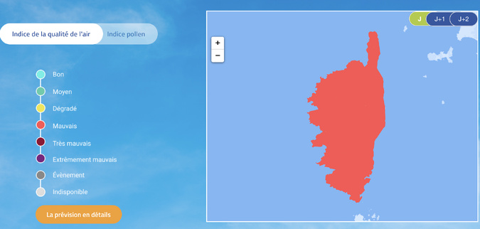 Capture d'écran Qualitair Corse Capture d'écran Qualitair Corse