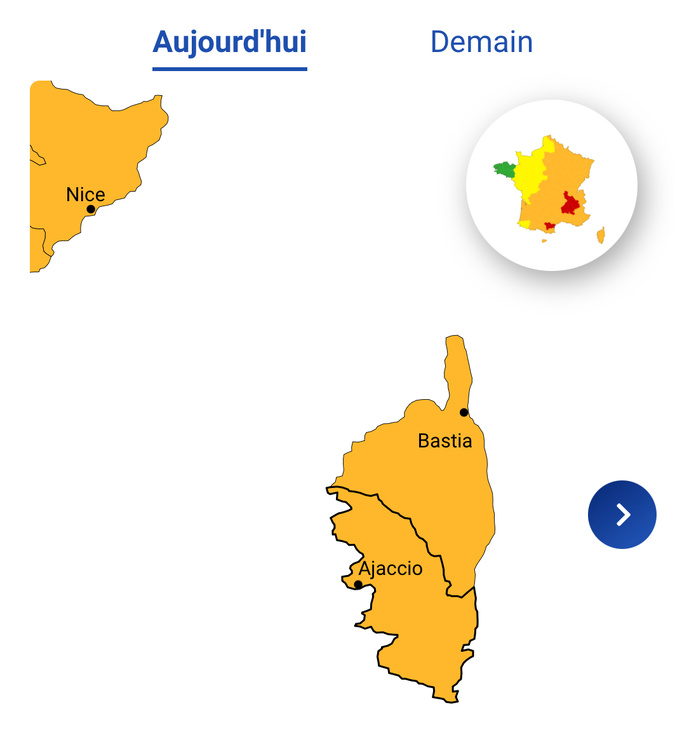 La Corse toujours en vigilance orange pour la chaleur et jaune pour les orages La Corse toujours en vigilance orange pour la chaleur et jaune pour les orages