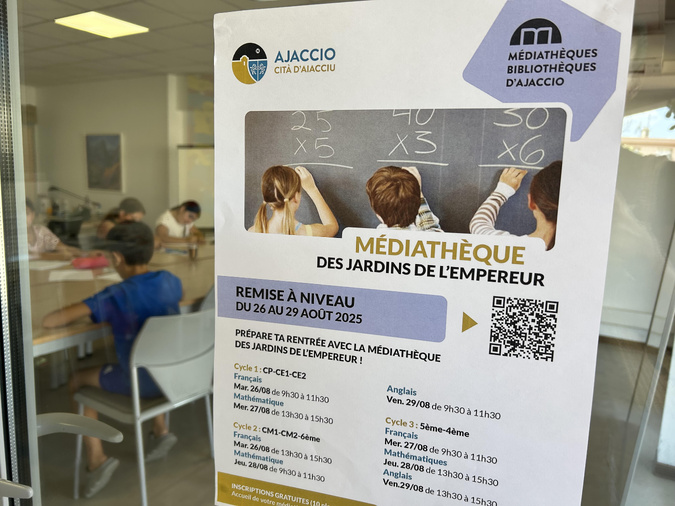 Ajaccio : Une remise à niveau avant la rentrée des classes à la médiathèque des Jardins de l’Empereur Ajaccio : Une remise à niveau avant la rentrée des classes à la médiathèque des Jardins de l’Empereur