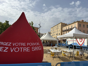Durant quatre jours, vous pouvez venir donner votre sang au village installé place Campinchi à Ajaccio