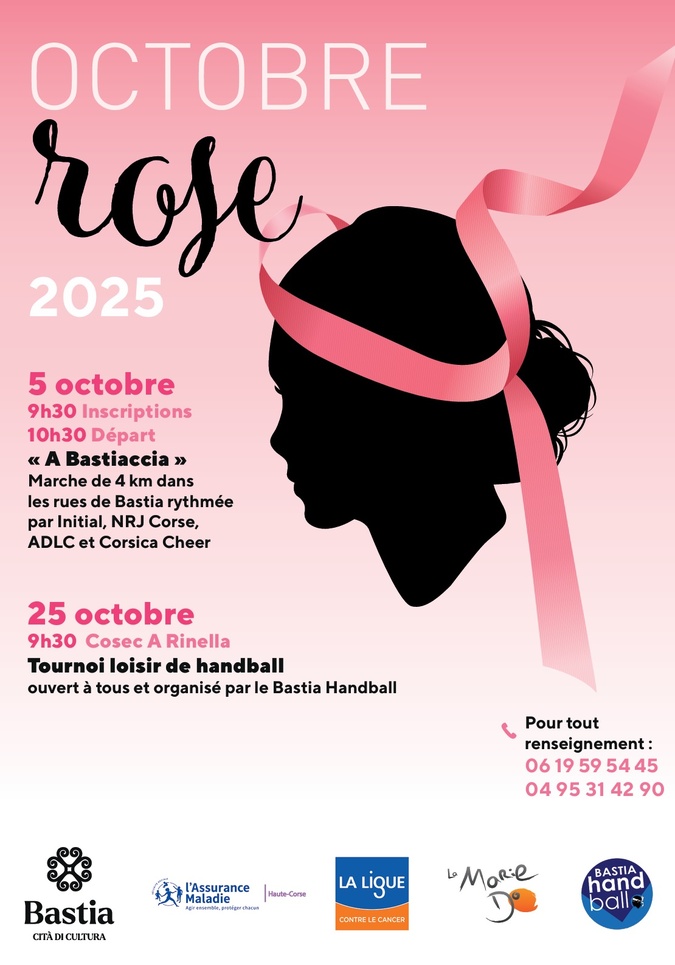 Deux grands rendez-vous pour Octobre Rose à Bastia : les 5 et 25 octobre.