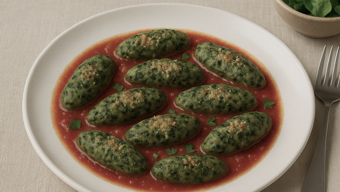 À table - storzapreti aux herbes et au brocciu