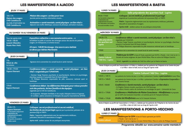 27èmes semaines d’informations sur la santé mentales du 14 au 27 mars