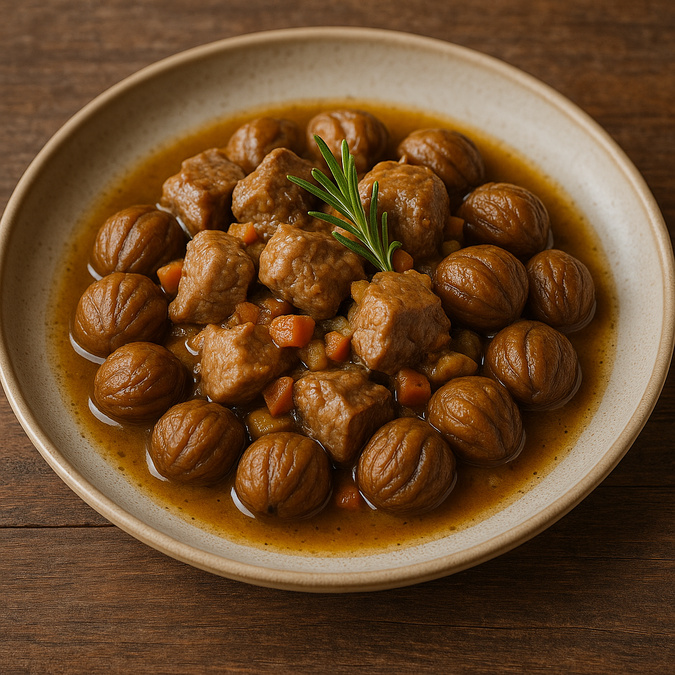 À table - Veau aux châtaignes (Vitellu cù e castagne) À table - Veau aux châtaignes (Vitellu cù e castagne)