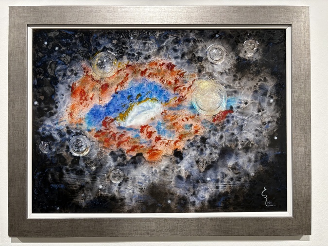 Parmi les trés belles oeuvres de cette exposition, celles du maître verrier Elisabth Rossi.