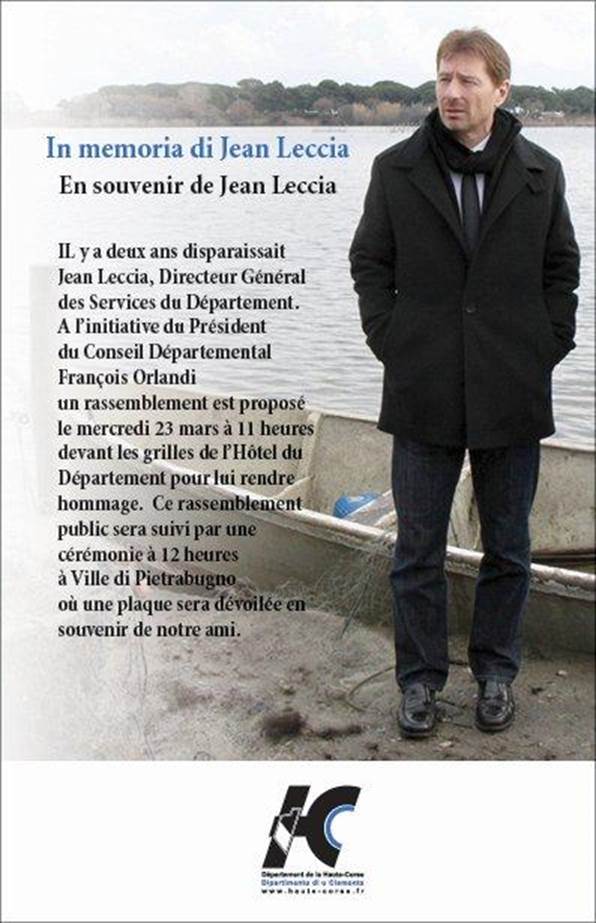 Double cérémonie à Bastia et à Ville-di-Pietrabugno pour rendre hommage à Jean Leccia