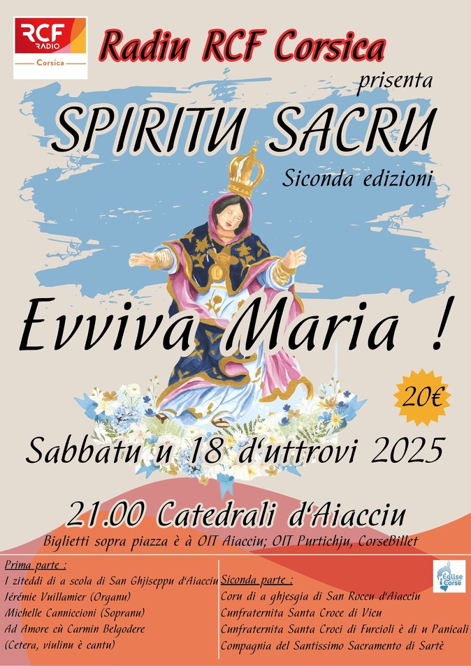 Ajaccio : Une 2ème édition du festival « Spiritu Sacru » en hommage à la Vierge Marie