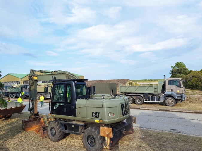 Le chantier de construction de la dalle Reaper a débuté ce jeudi 16 octobre sur la base de Solenzara.