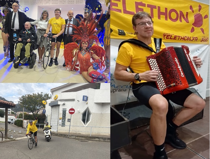 Défi pour le téléthon relévé par Armand Paoli qui a récolté prés de 6000 € pour l'AFM. Défi pour le téléthon relévé par Armand Paoli qui a récolté prés de 6000 € pour l'AFM.