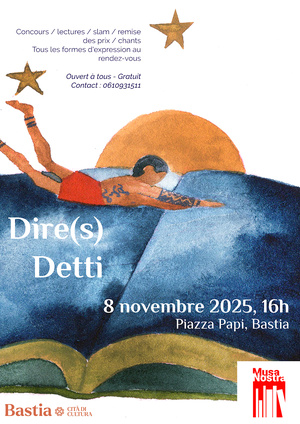 Bastia - Un moment culturel vibrant avec "Dire(s) / Detti" samedi, place Claude-Papi Bastia - Un moment culturel vibrant avec "Dire(s) / Detti" samedi, place Claude-Papi