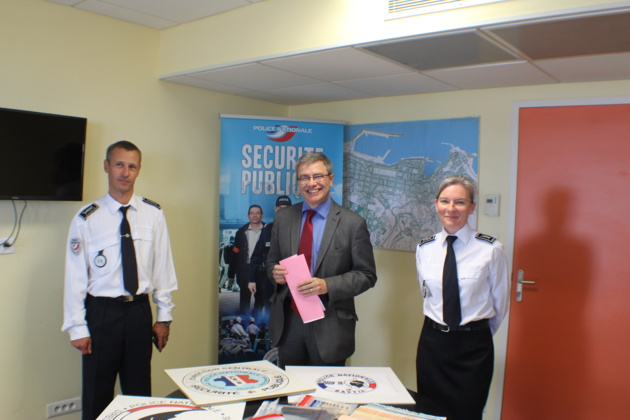 Eric Eudes, Alain Thirion et Marie-Jeanne Dusserre commissaire central adjoint Eric Eudes, Alain Thirion et Marie-Jeanne Dusserre commissaire central adjoint
