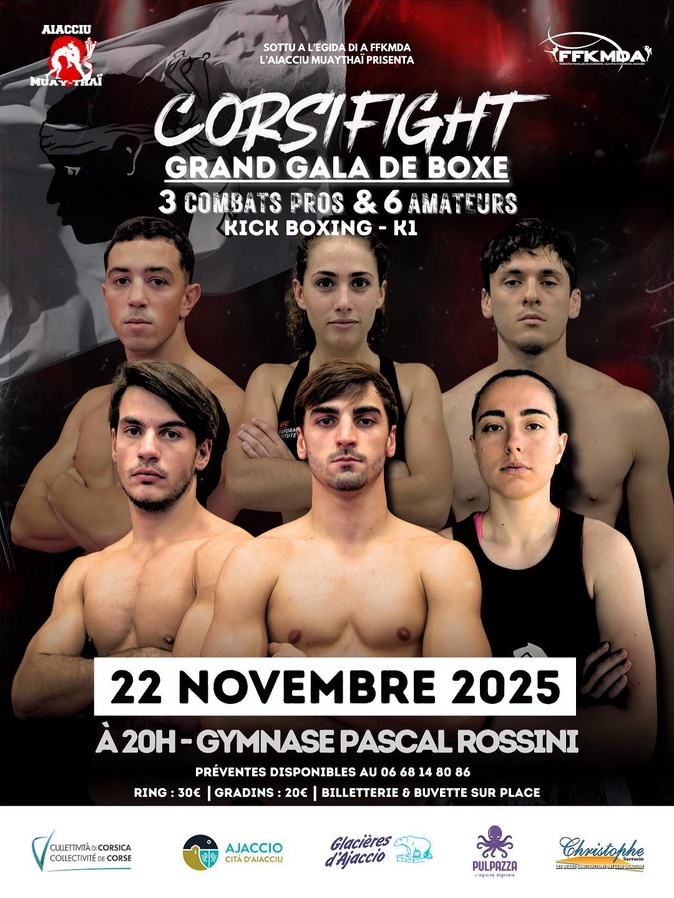 CorsiFight 2025 : la grande nuit du kick-boxing revient ce samedi à Ajaccio CorsiFight 2025 : la grande nuit du kick-boxing revient ce samedi à Ajaccio