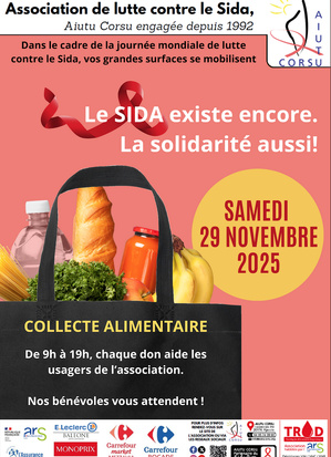 Ajaccio - Aiutu Corsu organise une nouvelle collecte alimentaire le 29 novembre Ajaccio - Aiutu Corsu organise une nouvelle collecte alimentaire le 29 novembre