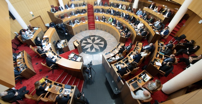 L'hémicycle de l'Assemblée de Corse. Photo Paule Santoni. L'hémicycle de l'Assemblée de Corse. Photo Paule Santoni.