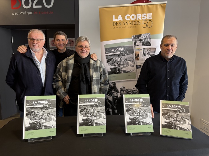 JR Graziani, X. Grimaldi, JM Raffaelli et JP Cappuri signent un beau livre sur la Corse des années 50. JR Graziani, X. Grimaldi, JM Raffaelli et JP Cappuri signent un beau livre sur la Corse des années 50.