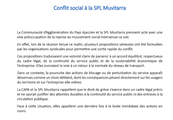 Conflit à Muvitarra : la CAPA durcit le ton après des actions sur le cours Napoléon