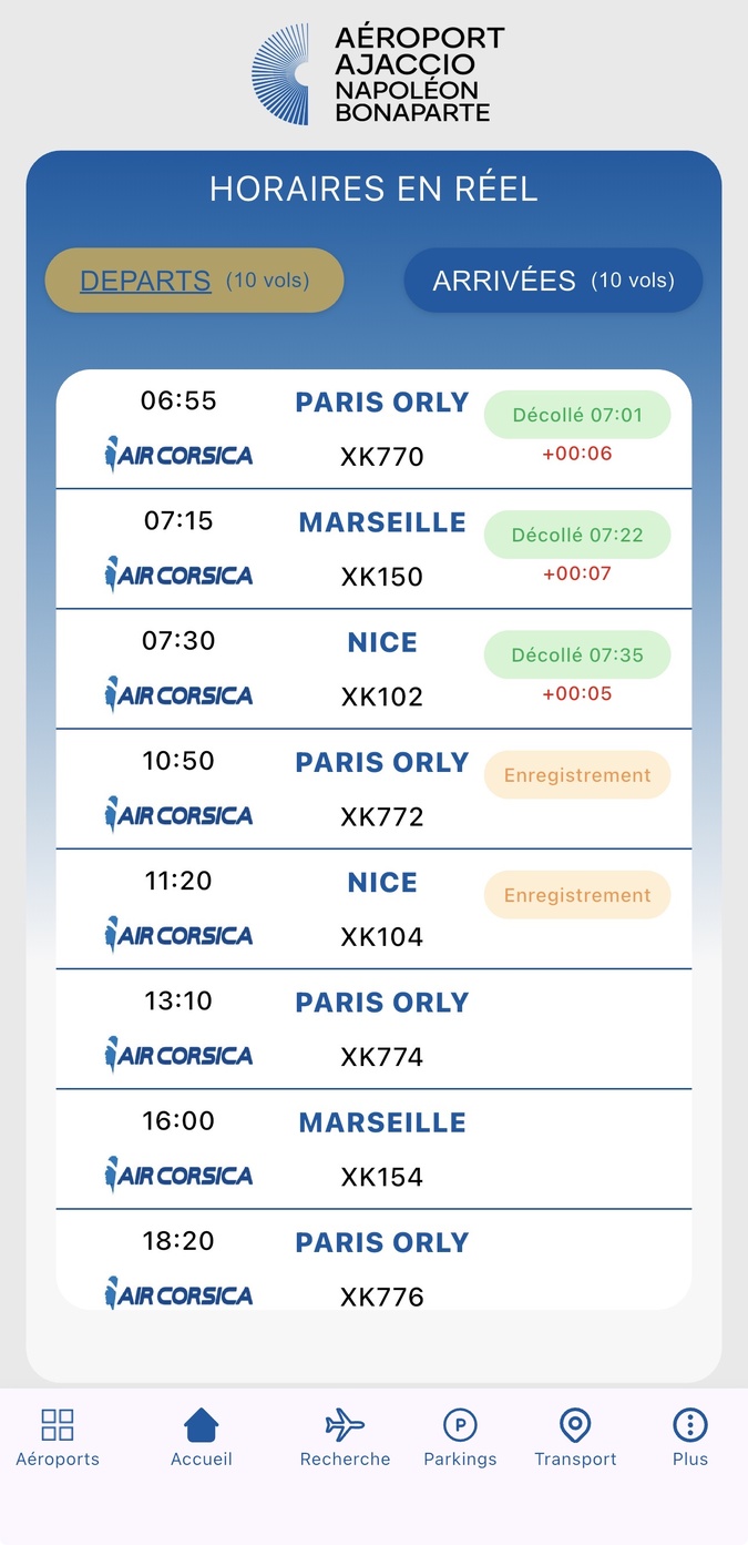 Une application mobile pour suivre en temps réel l’activité dans les aéroports corses Une application mobile pour suivre en temps réel l’activité dans les aéroports corses