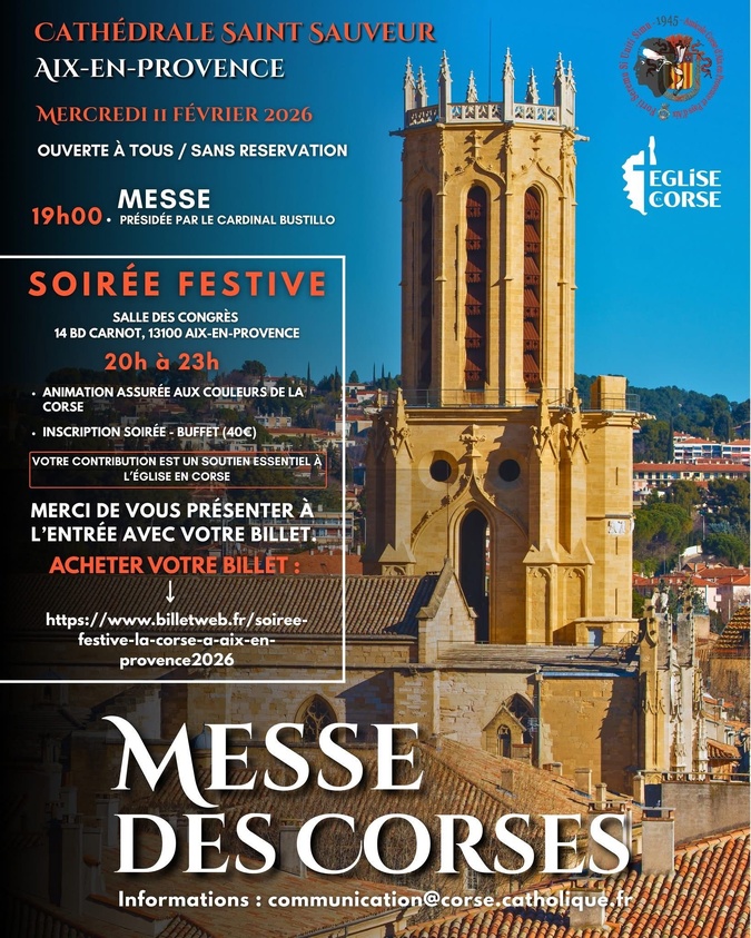 La traditionnelle Messe des Corses célébrée à Aix-en-Provence le 11 février La traditionnelle Messe des Corses célébrée à Aix-en-Provence le 11 février