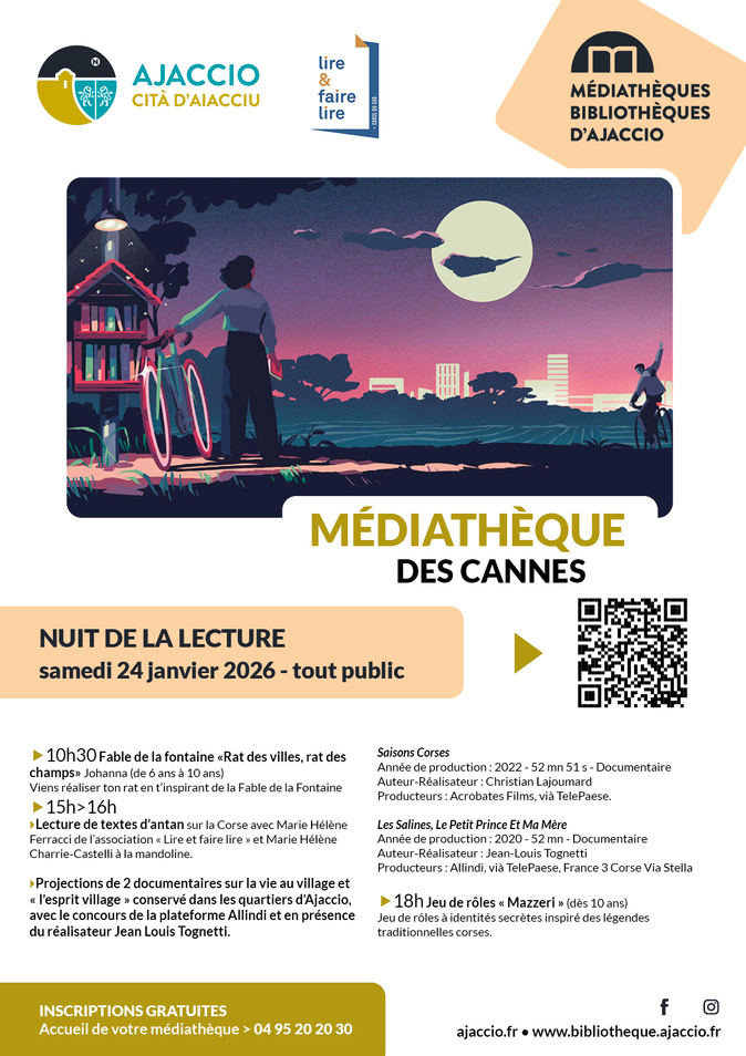 Ajaccio : Nuit de la Lecture à la médiathèque des Cannes