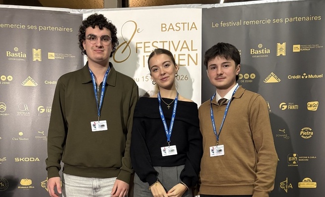 Paul-Marie Simonpaoli, Marie Pogno-Fontana et Massimo Spinelli, jury "jeune" du Festival italien de Bastia.