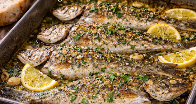 À table - Bogue au four, herbes et citron