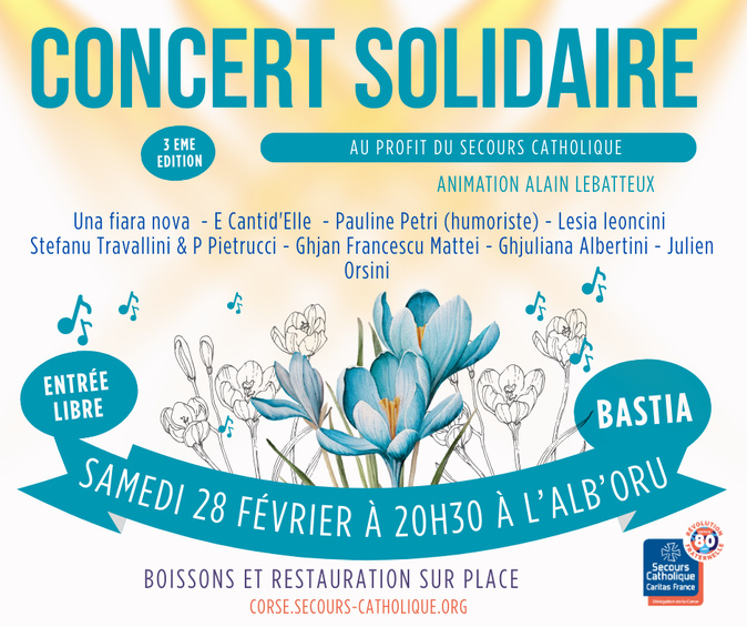 Concert au profit du Secours catholique de Bastia à l'Alb'Oru