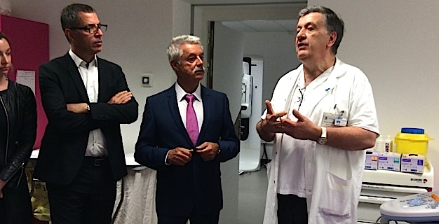 Pierre Savelli, Pascal Forcioli et le Dr Joseph Orabona, praticien hospitalier