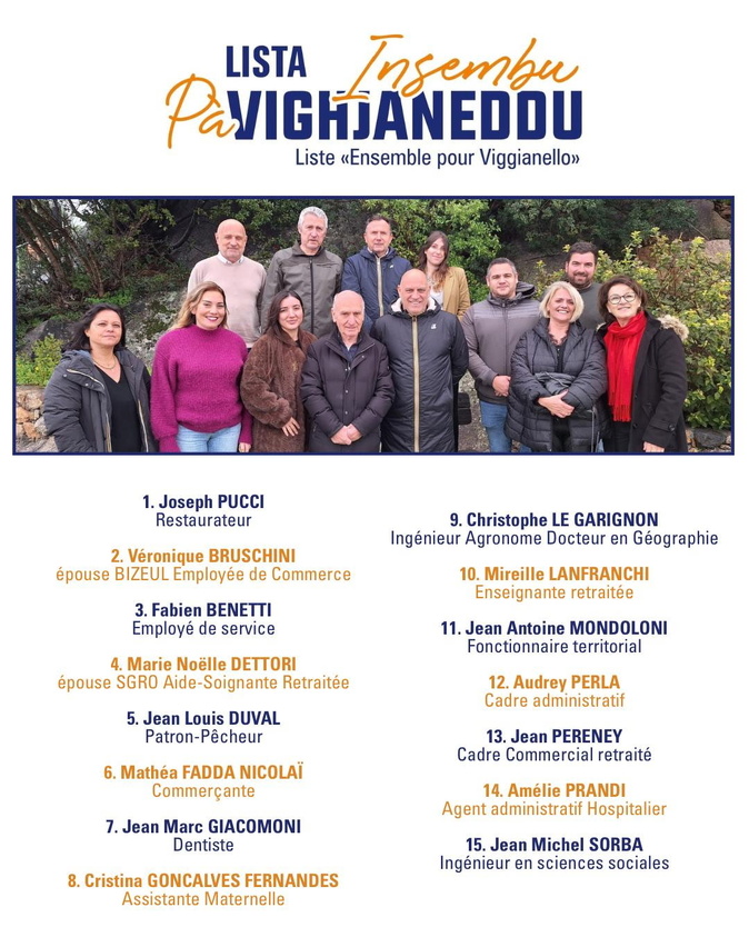 Municipales. Joseph Pucci : « Nous allons à Vighjaneddu poursuivre l’effort engagé au service de tous depuis 2014 » Municipales. Joseph Pucci : « Nous allons à Vighjaneddu poursuivre l’effort engagé au service de tous depuis 2014 »