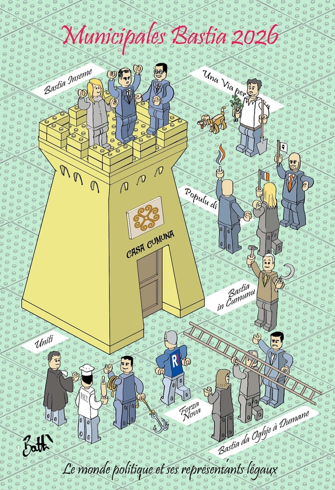 Le dessin de Battì :  Bastia 2026, tutti volenu cullà in cima